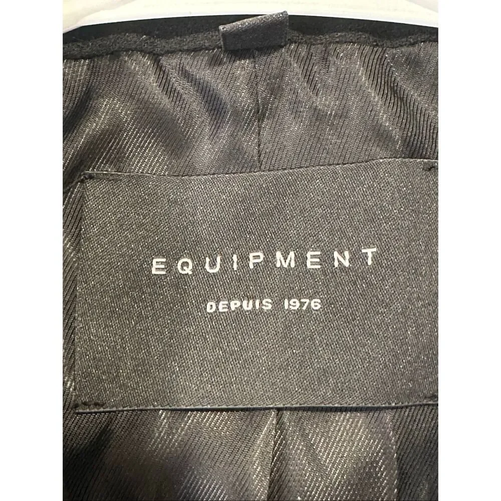 EQUIPMENT Depuis 1976 Women's Black Blazer Wool Oversized Black Jacket, Size 8 M